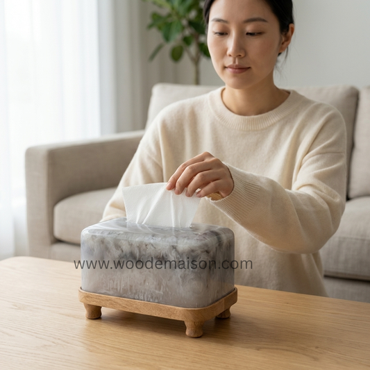 Mist Marble Tissue Holder