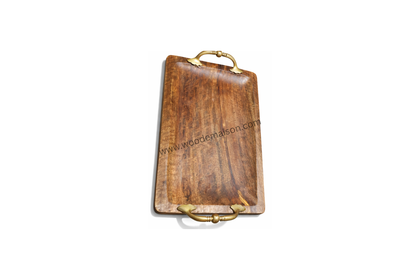 Heritage Brass Handle Wooden Serving Tray