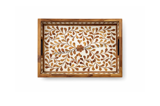 Floral Heritage Inlay Serving Tray
