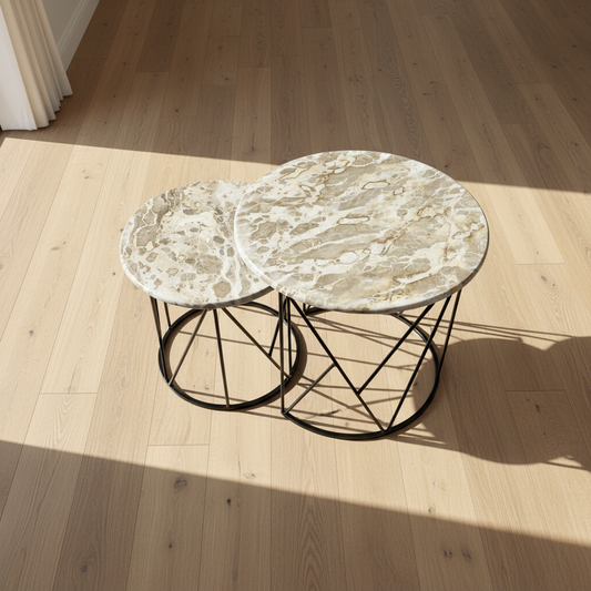 Sahara Stone Nesting Marble Coffee Table Set (Set of 2)