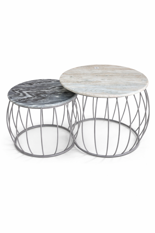 Luna Nest Marble Coffee Table Set (Set of 2)
