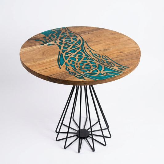 Emerald Flow Resin Art Coffee Table