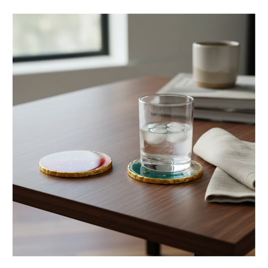 Noel Luxe Geode Resin Coaster Set