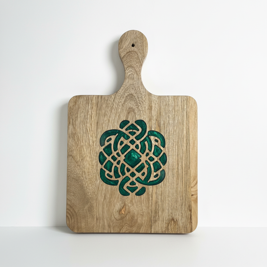 Emerald Knot Resin Wooden Serving Board - Christmas Edition