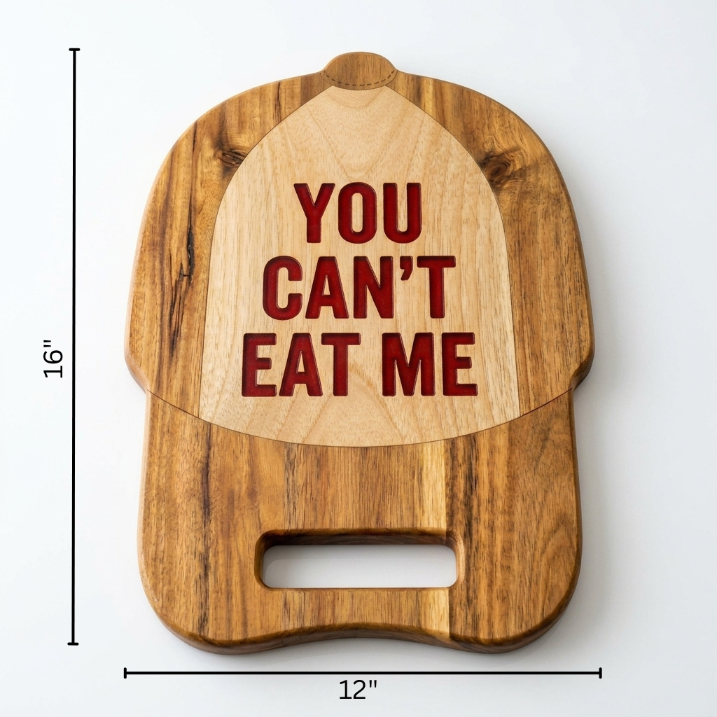 Baseball Cap Shaped Mango Wood Chopping & Serving Board