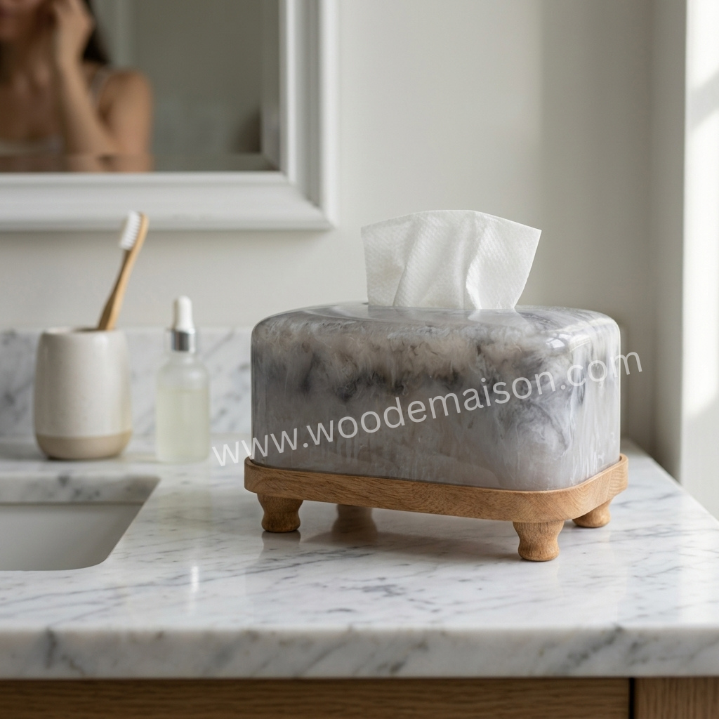 Mist Marble Tissue Holder