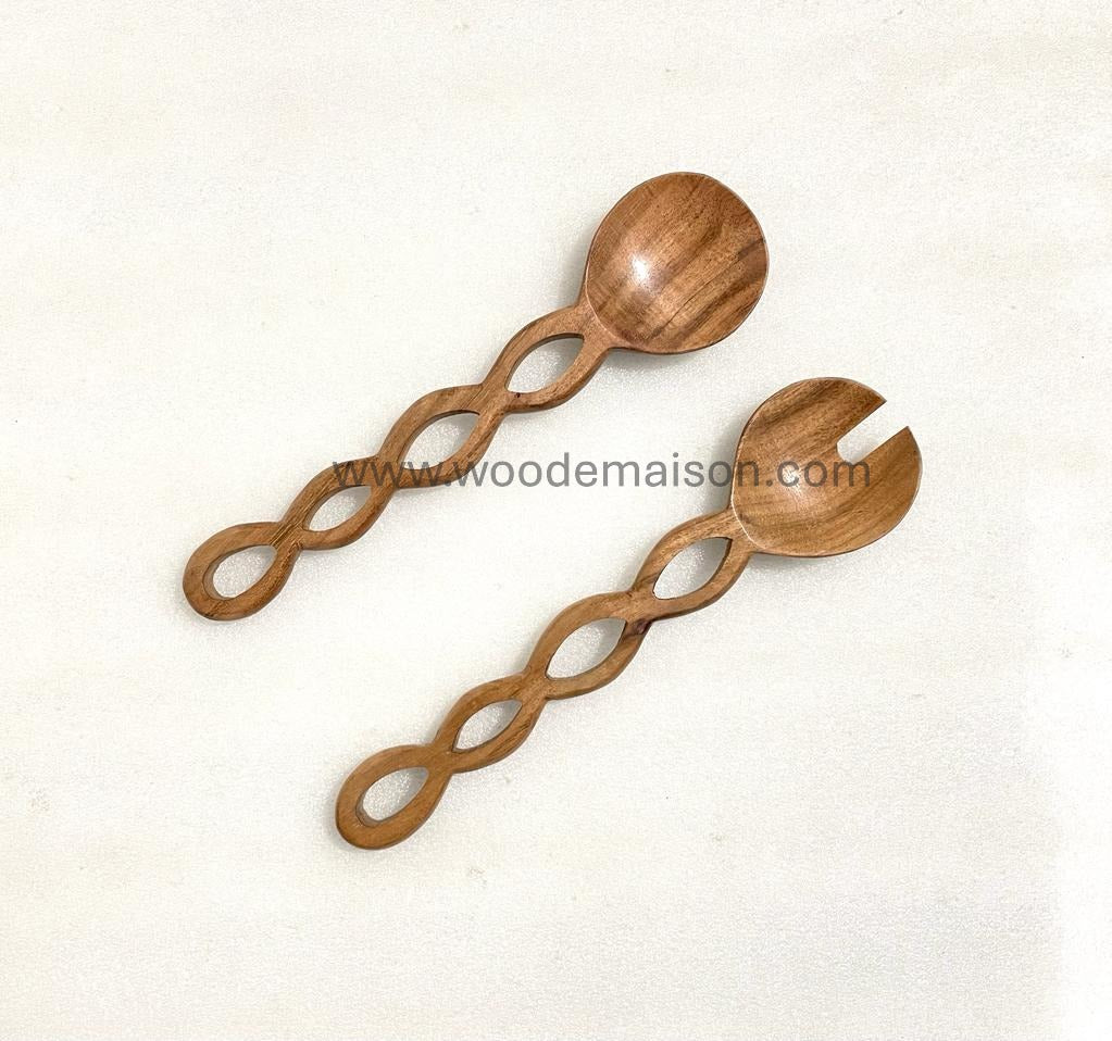 Woven Cane Grip Salad Set – Light