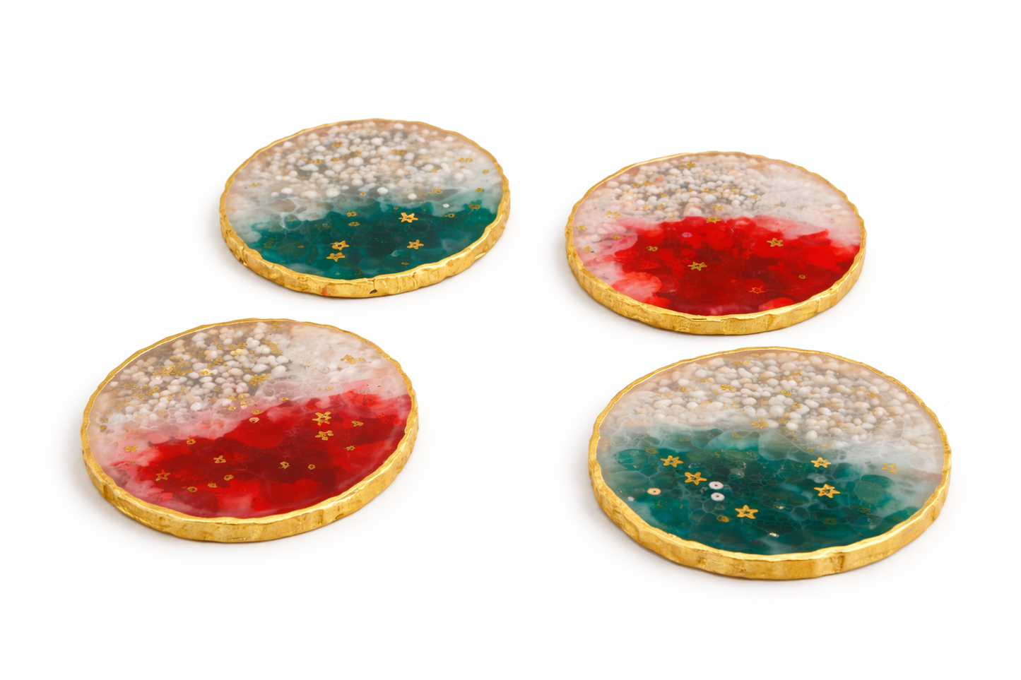 Noel Luxe Geode Resin Coaster Set