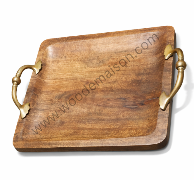Heritage Brass Handle Wooden Serving Tray| WT-1000