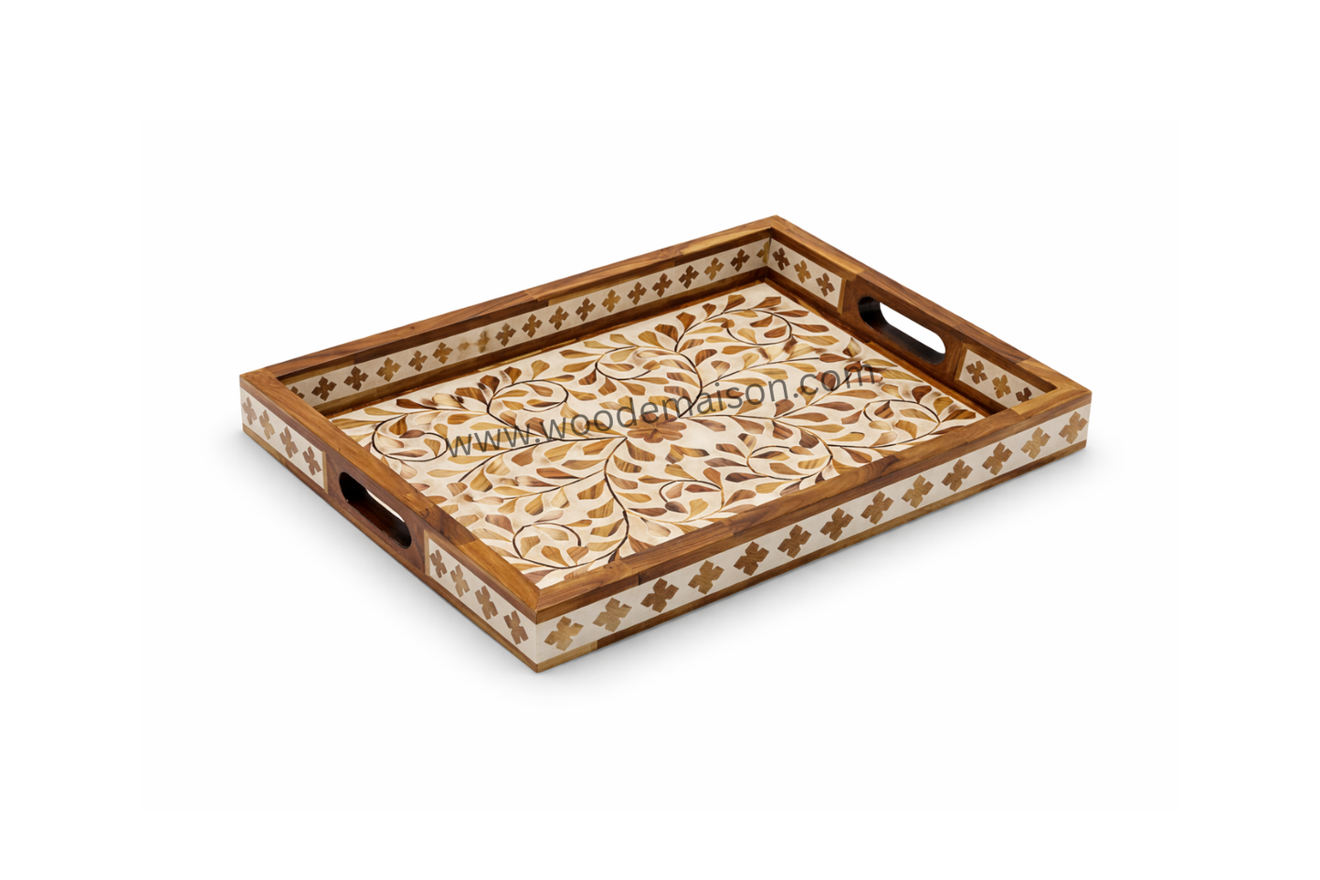 Floral Heritage Inlay Serving Tray | WT-1006