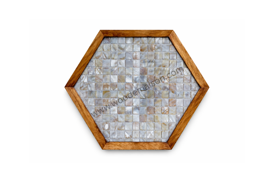 Aurora Hex Mother-of-Pearl Tray | WT-1008