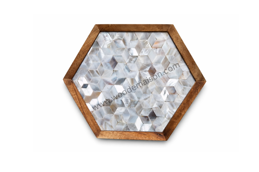 Aurora Hex Mother-of-Pearl Tray | WT-1008