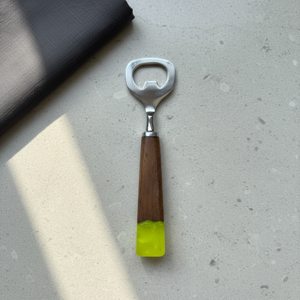 Galaxy Resin Wooden Bottle Opener –Handcrafted Bar Accessory