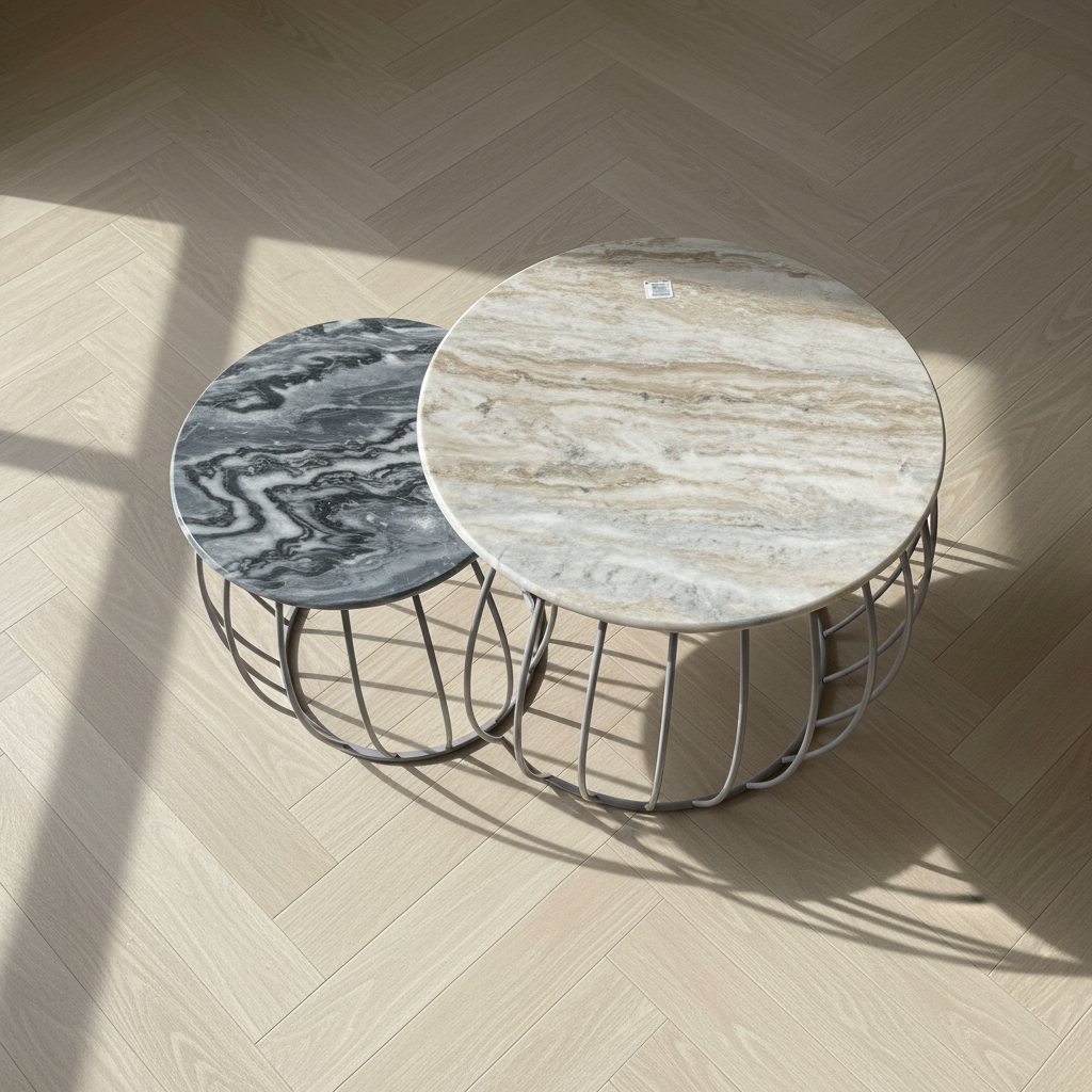 Luna Nest Marble Coffee Table Set (Set of 2)