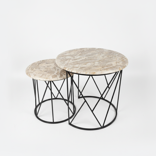 Sahara Stone Nesting Marble Coffee Table Set (Set of 2)
