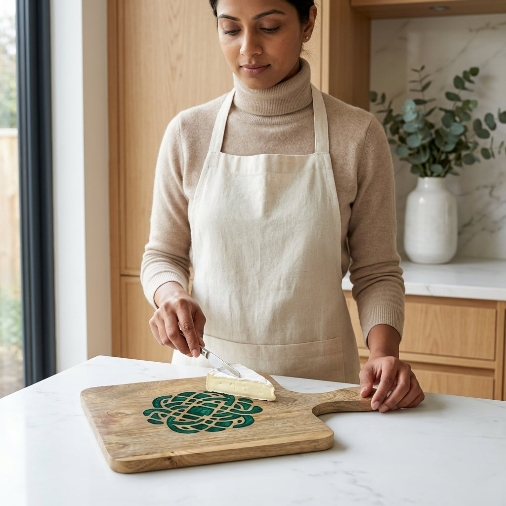 Emerald Knot Resin Wooden Serving Board - Christmas Edition