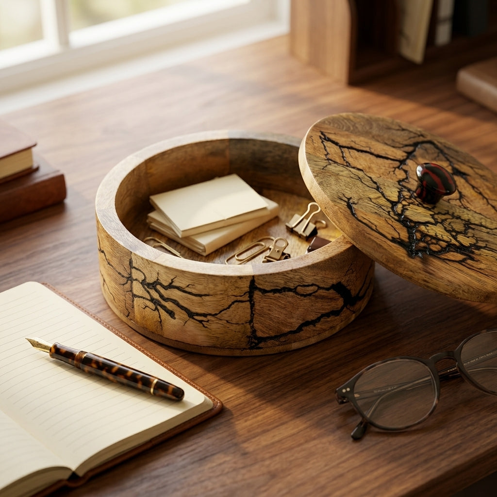 Handcrafted Lichtenberg Fractal Burn Wood Keepsake Box