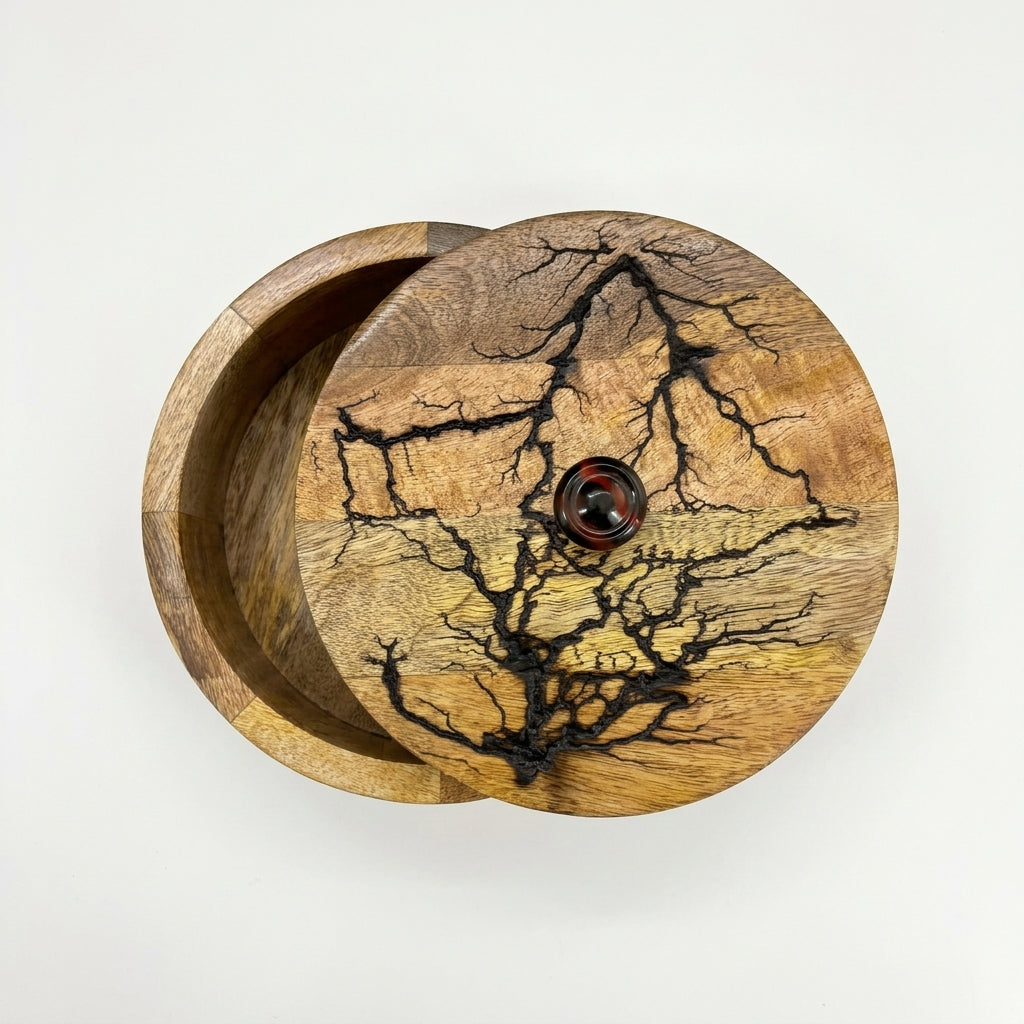 Handcrafted Lichtenberg Fractal Burn Wood Keepsake Box