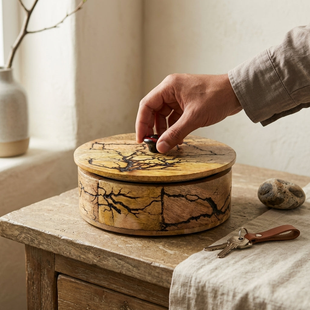 Handcrafted Lichtenberg Fractal Burn Wood Keepsake Box