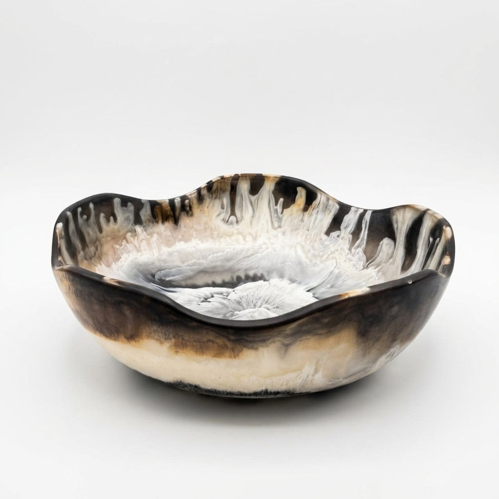 Volcanic Frost Hand-Poured Resin Art Bowl