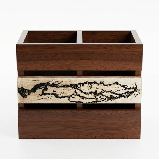 Lichtenberg Burn Mango Wood Cutlery & Kitchen Organiser