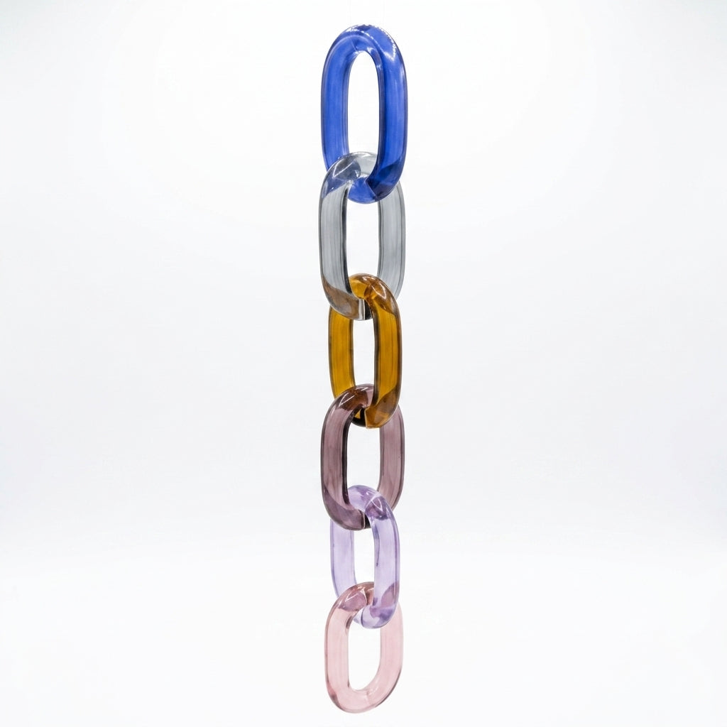 Handcast Resin Oval Link Decorative Chain 8 Link Wall Accent
