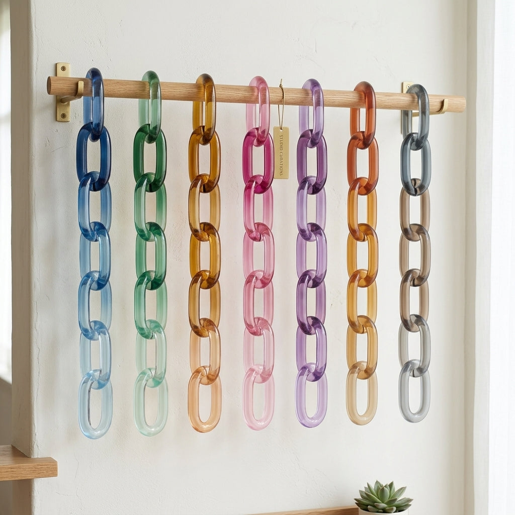 Handcast Resin Oval Link Decorative Chain 8 Link Wall Accent