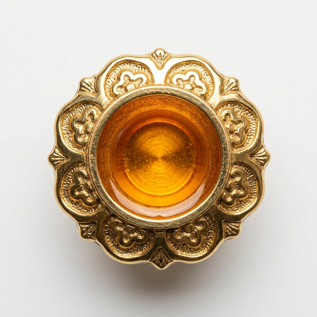 Hexagonal Mango Wood & Brass Pillar Candleholder