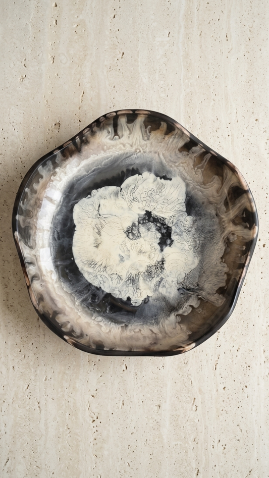 Volcanic Frost Hand-Poured Resin Art Bowl