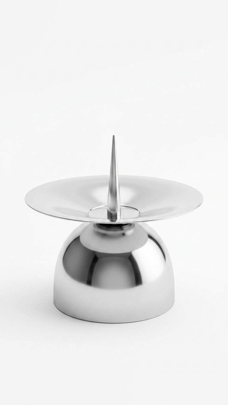 Dome Base Spike Taper Candle Holder -Gold, Silver & Dual Tone