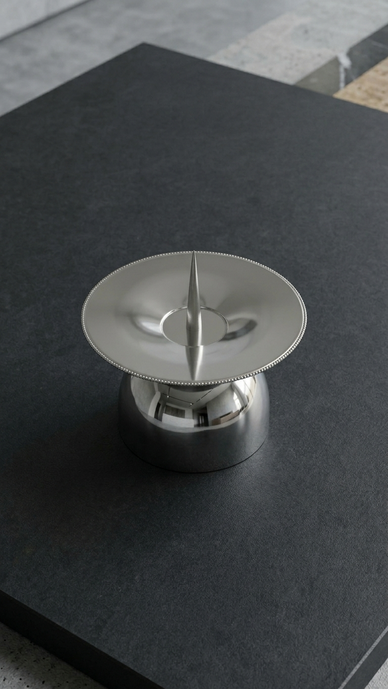 Dome Base Spike Taper Candle Holder -Gold, Silver & Dual Tone