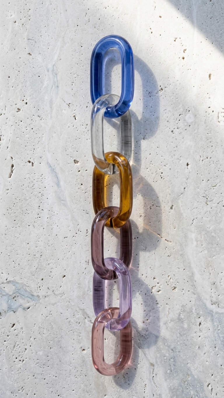 Handcast Resin Oval Link Decorative Chain 8 Link Wall Accent