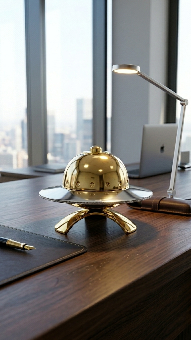 Solid Brass UFO Dome Sculpture with Studded Rim